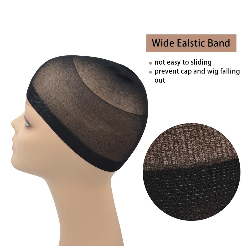 Pack of 4 Wig Caps Stretch Nylon Wig Stocking Caps
