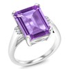 Gem Stone King 925 Sterling Silver Purple Amethyst Engagement Ring