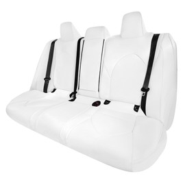 FH Group Custom Fit Seat Covers for 2018-2024 Toyota Camry, Rear Set Faux Leather Car Seat Covers, Waterproof Automotive Seat Cover, Toyota Accessories, Car Seat Covers for Sedan Solid White