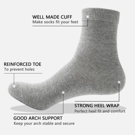 LBJR 12 Pairs Men and Women Crew Ankle Socks Cotton Breathable Leisure Sports Running Socks