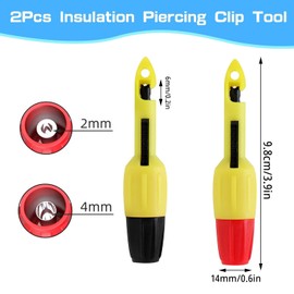 2pcs Wire Piercing Probe Kit, Insulation Puncture Wire Probe Piercing Clip Test Probe Tool for Multimeter Equipment Home Appliance Repair Electricity Meter Testing (Yellow, 4mm)