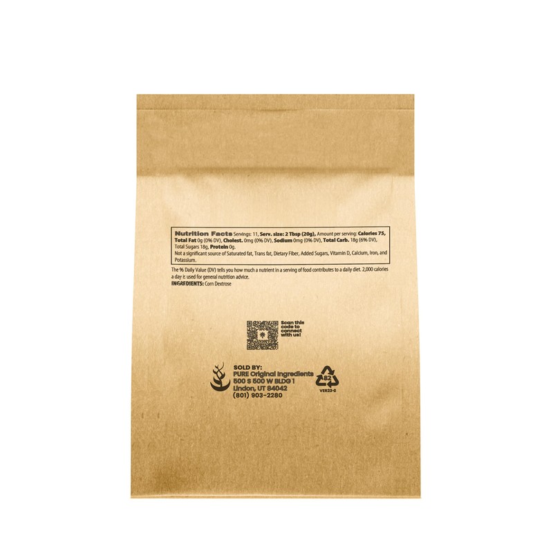 Pure Original Ingredients Dextrose (8 oz.), Sugar Replacement Sweetener For