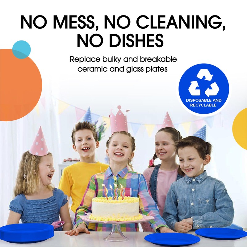 Exquisite Party Solids Dark Blue Plastic Plates For Party Supplies