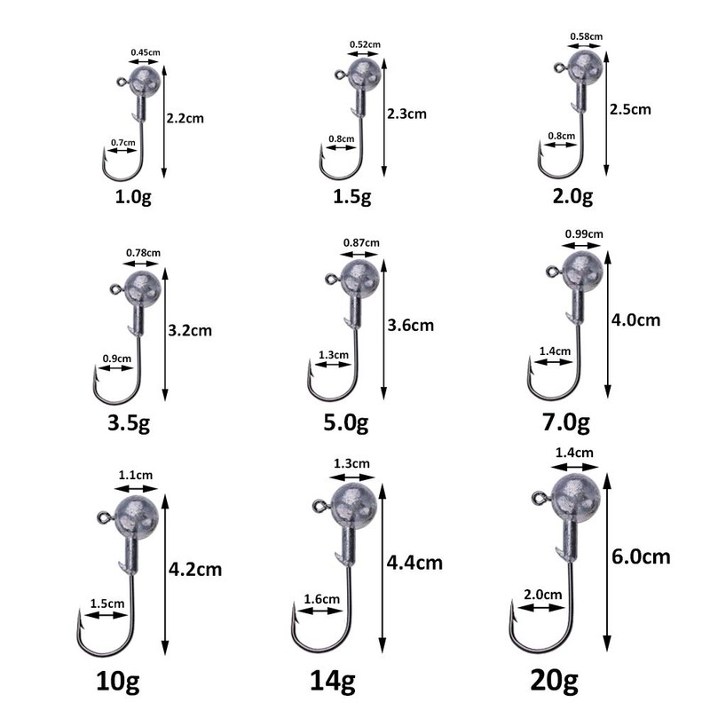 Goture Jig Head Set Fish Hook Chinning Mebaling Case 0.05