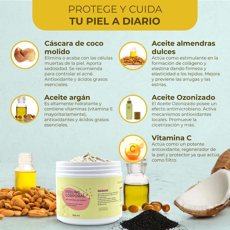 OZONODOR Ozonized Body Scrub 500 ml Exfoliating natural body organic