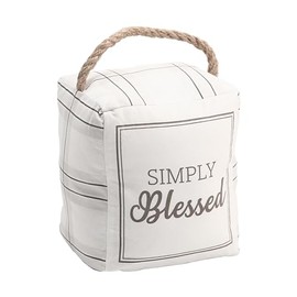 Pavilion - Simply Blessed - 5" x 4" x 6" Door Stopper Book End Housewarming New Home Owner Present Religious Friend Gift Rustic Farmhouse Home Decor