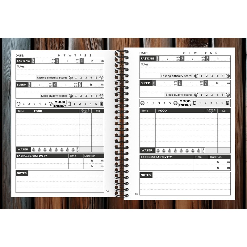 Intermittent Fasting Journal - With Daily, Weekly & Monthly Fasting