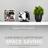 BRAINWAVZ Transparent Under Desk Laptop Holder Mount with Adhesive &