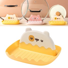 Pot Lid Holder and Spoon Rest, Stylish Utensil Holder Prevents Deformation for Kitchen (Yellow)
