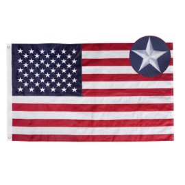 Bradford American Flag 6x10 ft Outdoor Made in USA, Heavy Duty Embroidered Large America US USA Flags, American Flag with 3 Brass Grommets Outsides Insides Decoration