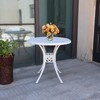 PATIO-IN 30.7" Cast Aluminum Round Patio Table, Patio Dining Table