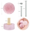 Nupuyai 2pcs Rose Quartz Round Crystal Stone Drawer Knobs Set,