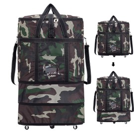 CALLPIONEER Rolling Duffle Bag with Wheels Foldie Travel Bag Expandable Travel Suitcase with Wheels Large Capacity Weekende Bags Collapsible Luggage for Men Women