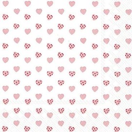 My Little Sweetheart Rose Rosa Herzen Luncheon Papier Tisch Servietten 20 in einer Packung 33 cm quadratisch