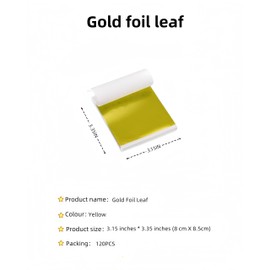 Imitation Gold Leaf Sheets 12 Colors 120 Pieces for Arts Decoration,DIY Crafts,Paintings,Nails,Furniture Decoration,3.15 by 3.35 Inches Gold Leaf Sheets.