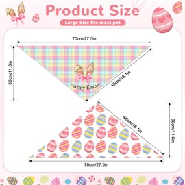 yuboo Easter Spring Dog Bandanas 2PCS, Boy and Girl Dog Cat Scarf Adjustable Triangle Bibs for Dogs Cat Birthday Bandana, Pet Scarf for Small and Medium Dogs