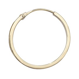 9ct Gold Ladies Sleeper Hoop Earrings - 15mm WJS3822