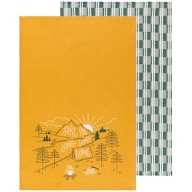 Jubilee Danica Kitchen Towel Set of 2-100% Cotton Camp Out Printed Dishtowels