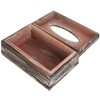 MyGift Torched Wood Rectangular Tissue Box Cover with Hinged Lid