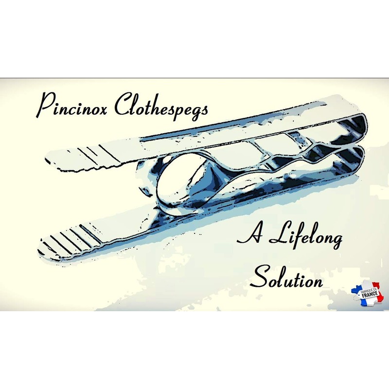 Pincinox Stainless Steel Clothespegs 20 Pack-New Kraft Paper Packaging Against