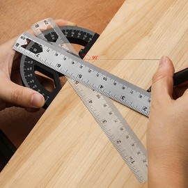 Angle Ruler, high-Precision Universal Protractor, Industrial Marking Ruler, Movable Angle Ruler, Woodworking Special Angle Measuring Tool (12 inches)
