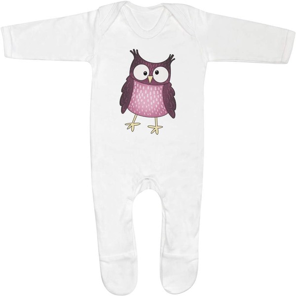 Azeeda 3-6 Month 'Goofy Owl' Baby Romper Jumpsuit/Sleep Suit (SS00102031)