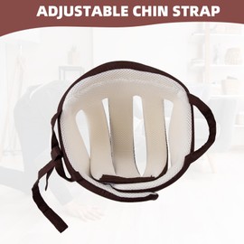 Thick Protective Helmet for Elderly Youth, Adjustable Protective Helmet for Seizures, Head Protection for Elderly Falls, Soft Shell Helmet for for Head Injury Shock Protection (Coffee)