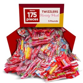 Licorice Candy Assorted Mix 5 Pounds (Approx 175 Pieces) Individually Wrapped – Cherry, Watermelon, Strawberry, Rainbow