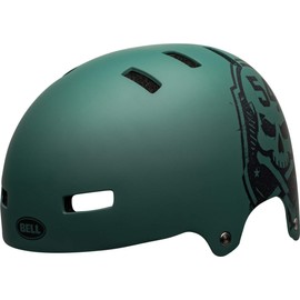 Bell Herren Local Fahrradhelme, Matte Green/Black Skull 21, L