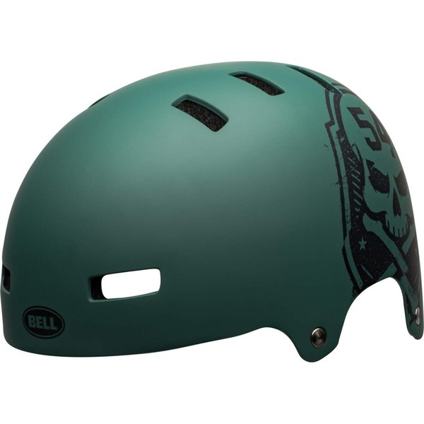 Bell Herren Local Fahrradhelme, Matte Green/Black Skull 21, L