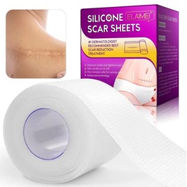 ELAMEI- Hoja de silicona para eliminar cicatrices, rollo de cinta reutilizable, eficaz para cicatrices antiguas y nuevas - 4cm x 1.5m