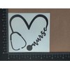 Nurse Decal Pack: Heart, Heartbeat, Infinity, Stethoscope (Black, Small 3.5")