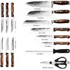 15-Piece Knife Set With Block Wooden,Self Sharpening For Chef Knife