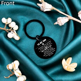 Son Gifts From Mom Funny Keychain To My Son Cool Keychains Boys Birthday Gifts From Mom Gift For Teens Adults Men Birthday Graduation Father’s Day Thanksgiving Christmas Presents