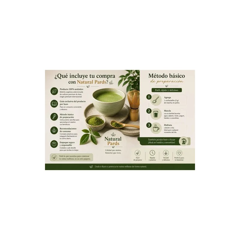 Té Matcha Orgánica Premium 100% Natural Polvo 500g
