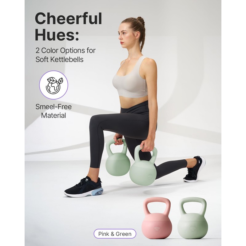 YOTTOY Soft Kettlebell,Kettlebell Anti-Slip Grip Weight for Home Workouts, Kettlebells