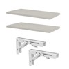 highdecora Floating Shelves Wall Mounted Ligh Grey Depth 250mm Set