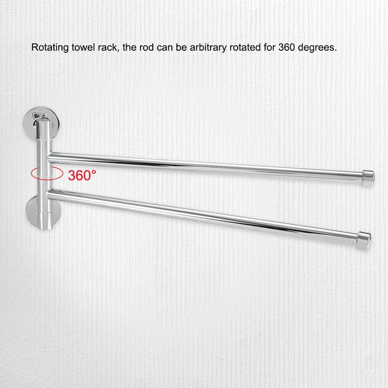 Bathroom Wall Mounted Towel Rack Swing Out Rotating Towel Hanger