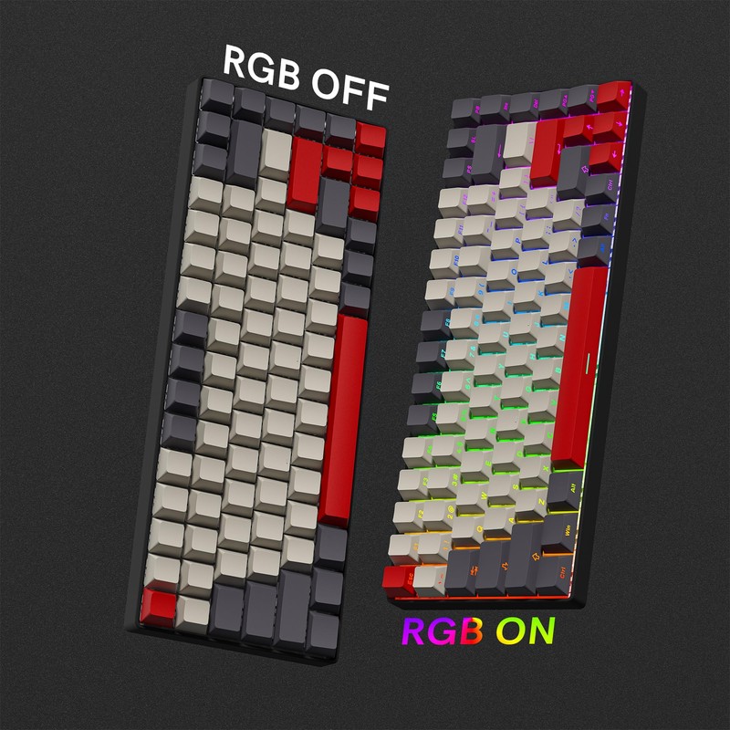 Rainy75 Shine Through Double Shot PBT Keycaps Set, Cherry Profile