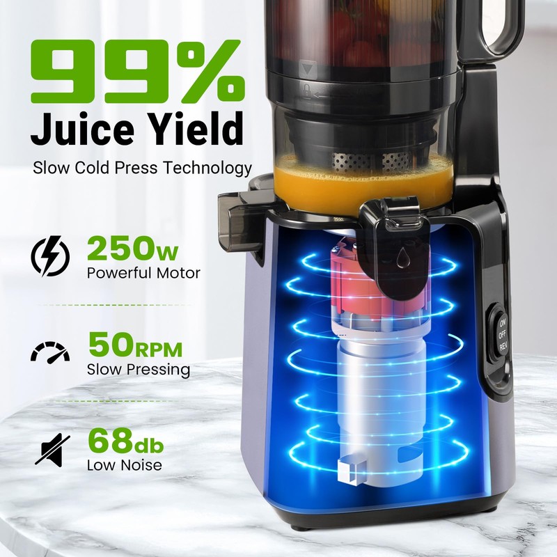 Ventray Juicer Machine, Cold Press Juicer with 5.1'' Extra Large