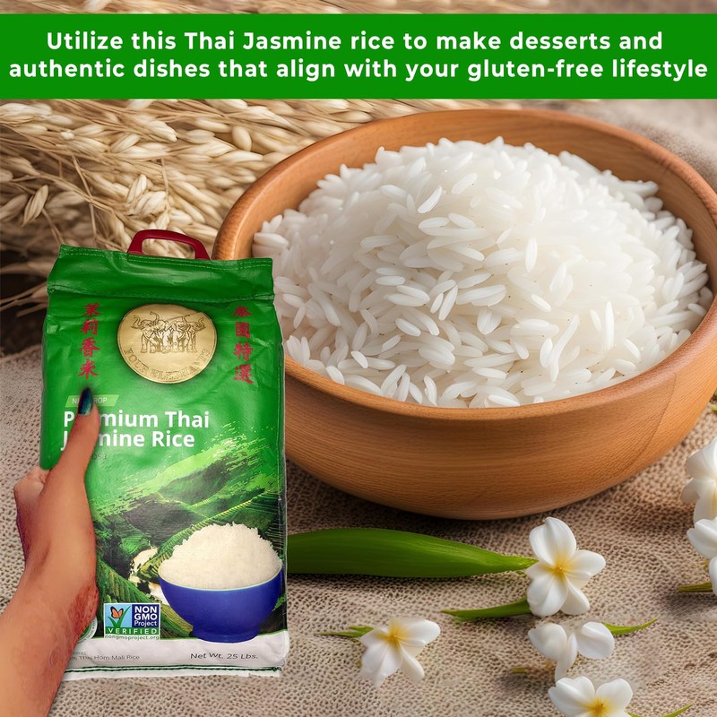 25 Pounds (LBS) Premium Thai Hom Mali Jasmine Rice |