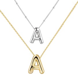 2 Pieces Alphabet Necklace, Alphabet A Necklace for Women, Alphabet Pendant Necklace, Jewellery Gifts for Women, Neck Accessories