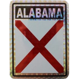 State of Alabama Reflective Decal Bumper Sticker 3.875" x 3"