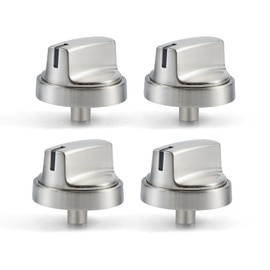 WB03X29300 Cooktop Knobs Replacement Parts for GE Gas Stove Knobs Stainless Steel Range Oven Stovetop Knob GE JGP3030SLSS JGP3030SL1SS 30 Inch Metal Rangetop Surface Burner Control Knobs 4 Pcs
