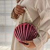 Meliyya Women's Shell Clutch Acrylic Handbag Beads Handle Chain Evening