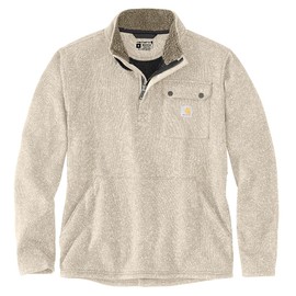 Carhartt Men's Relaxed Fit Midweight Quarter-Zip Pocket Sweater Fleece, Oat Milk, Medium