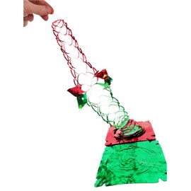 Red and Green Foil Christmas Decoration, Classic Hanging Festive Accordion Garlands and 3D Fold Out Snowflake Star, Ball, Bell (2 x Small Garlands)