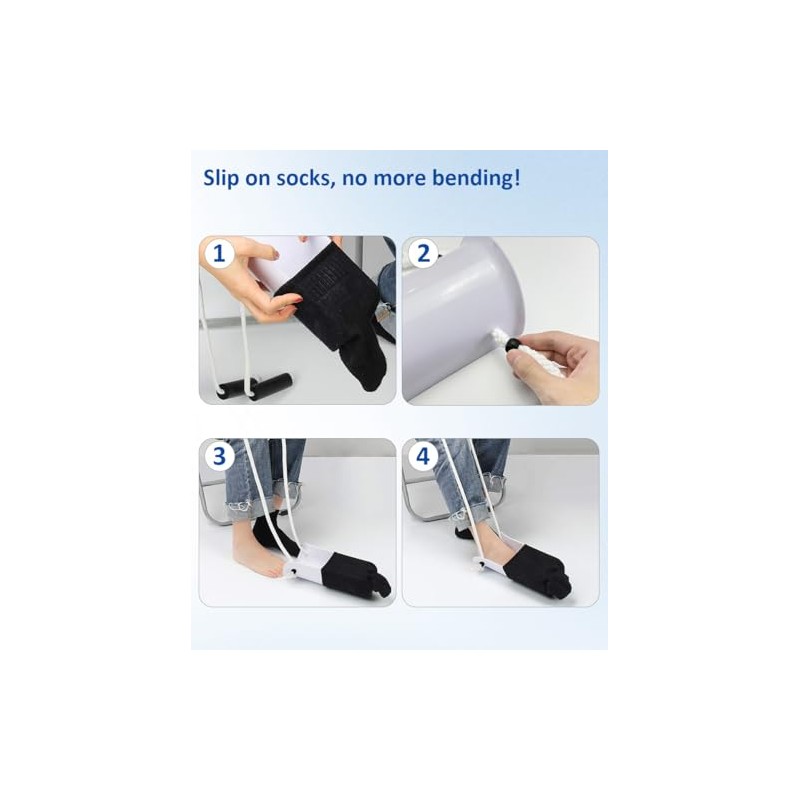 Sock Aids for Putting On Socks, No Bending Flexible Sock