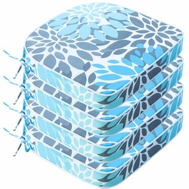 JMGBird Outdoor Chair Cushions Set of 4 Patio Cushions D16 x W17 Inch with Ties, Outdoor Chair Pad for Patio Furniture Upgrade Thicker