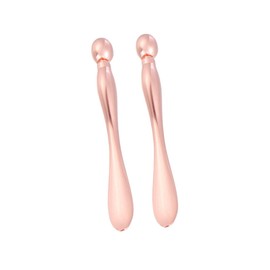 MERRYHAPY 2PCS Rose Gold Metal Eye Cream Roller for Beauty Device Cream Spoon for Facial Skin Care